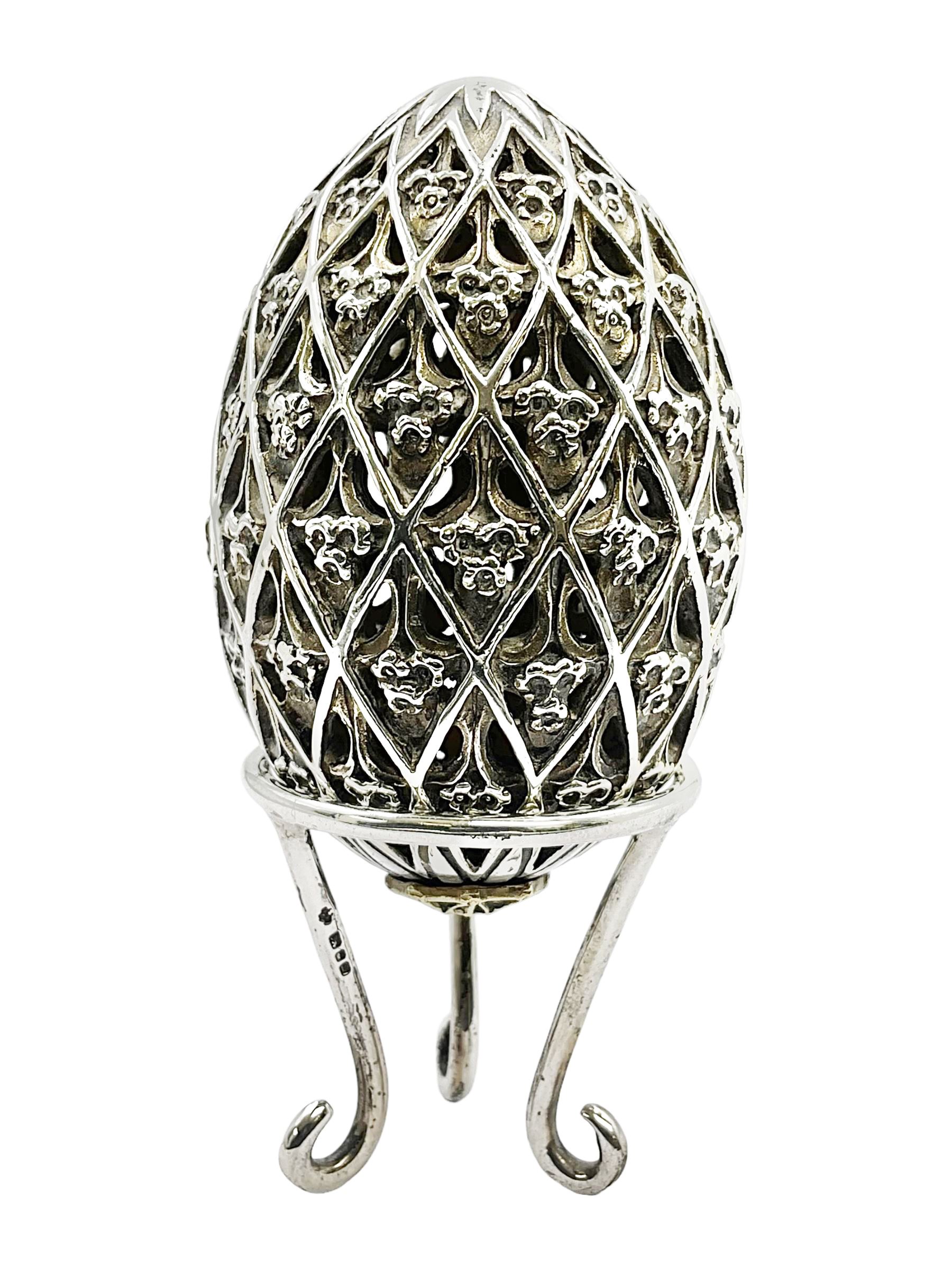 Modern silver limited edition Easter egg