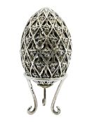 Modern silver limited edition Easter egg