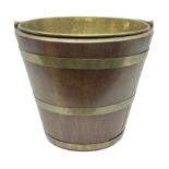 Mahogany and brass bound oyster bucket