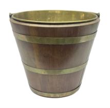 Mahogany and brass bound oyster bucket