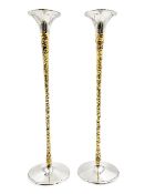 Pair of modern silver candlesticks by Stuart Devlin