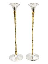 Pair of modern silver candlesticks by Stuart Devlin