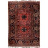 Small Afghan red and indigo rug