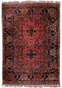 Small Afghan red and indigo rug