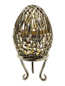 Modern silver limited edition Easter egg