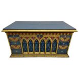 In the manner of William Burges - mid-to-late 19th century English Gothic Revival pine altar or cons