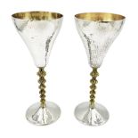 Pair of modern silver goblets by Stuart Devlin