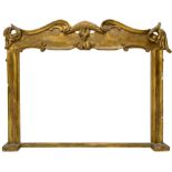Victorian carved giltwood overmantel mirror