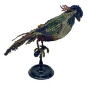 Victorian bead and wire model of a parrot