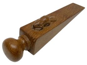 Beaverman - oak door stop with turned handle