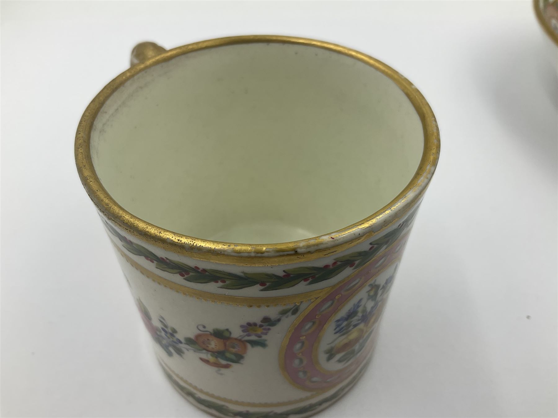 Sevres soft paste porcelain coffee can and saucer with date code for 1780 - Image 12 of 18