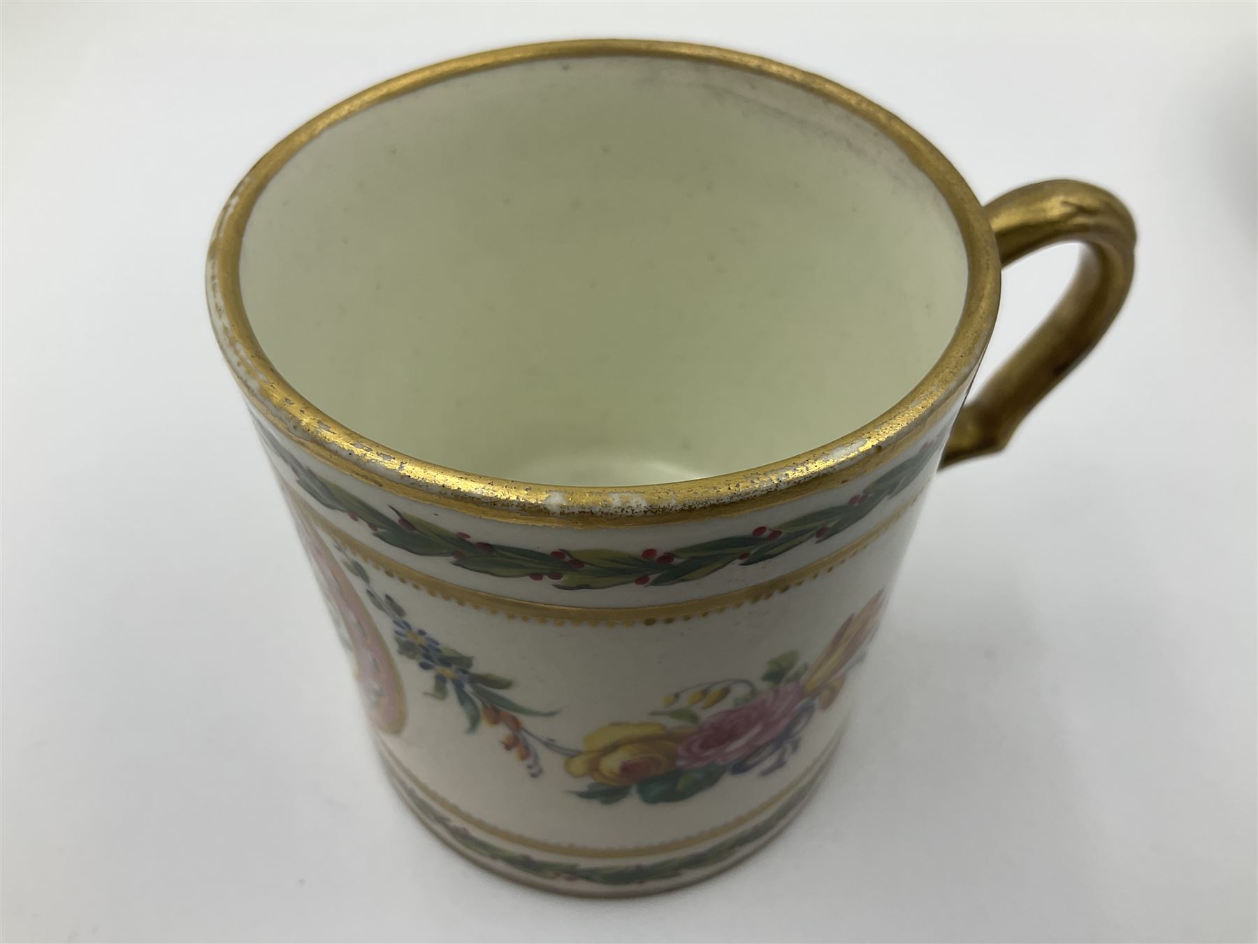 Sevres soft paste porcelain coffee can and saucer with date code for 1780 - Image 11 of 18