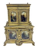 19th century French jewellery box in the form of a miniature cabinet