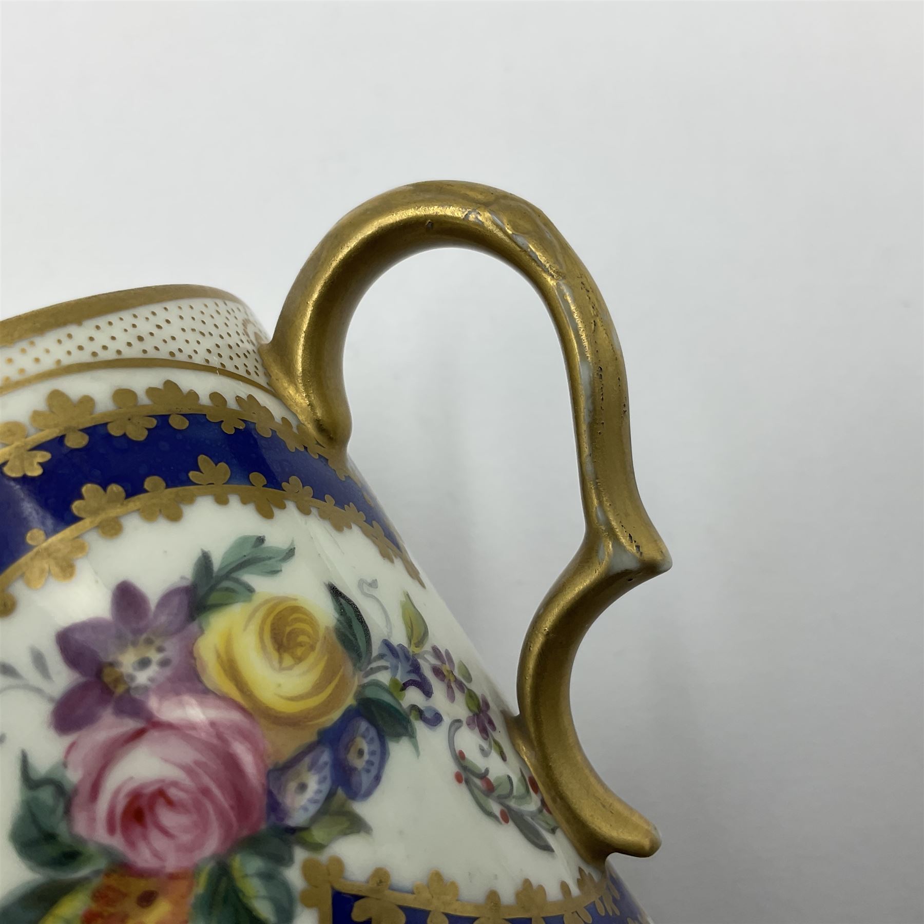 Sevres soft paste porcelain coffee can and saucer with date code for 1767 - Image 10 of 16
