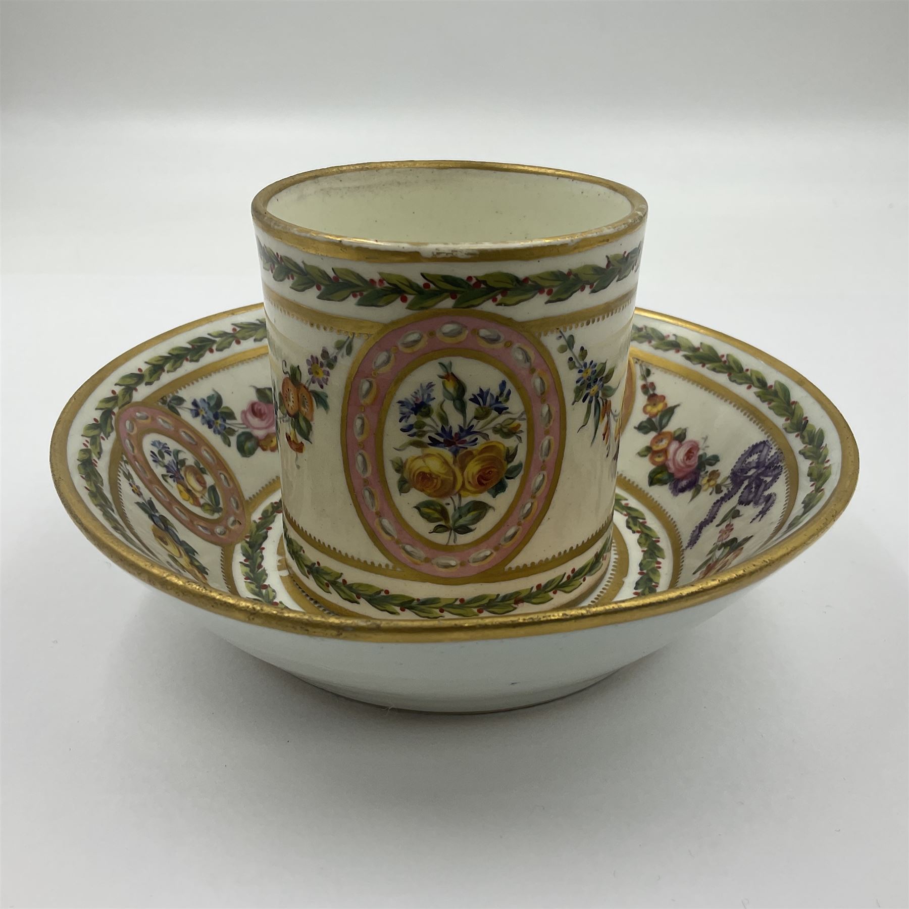 Sevres soft paste porcelain coffee can and saucer with date code for 1780 - Image 2 of 18