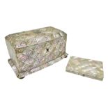 Victorian mother of pearl tea caddy