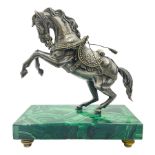 Modern silver model of a rearing horse