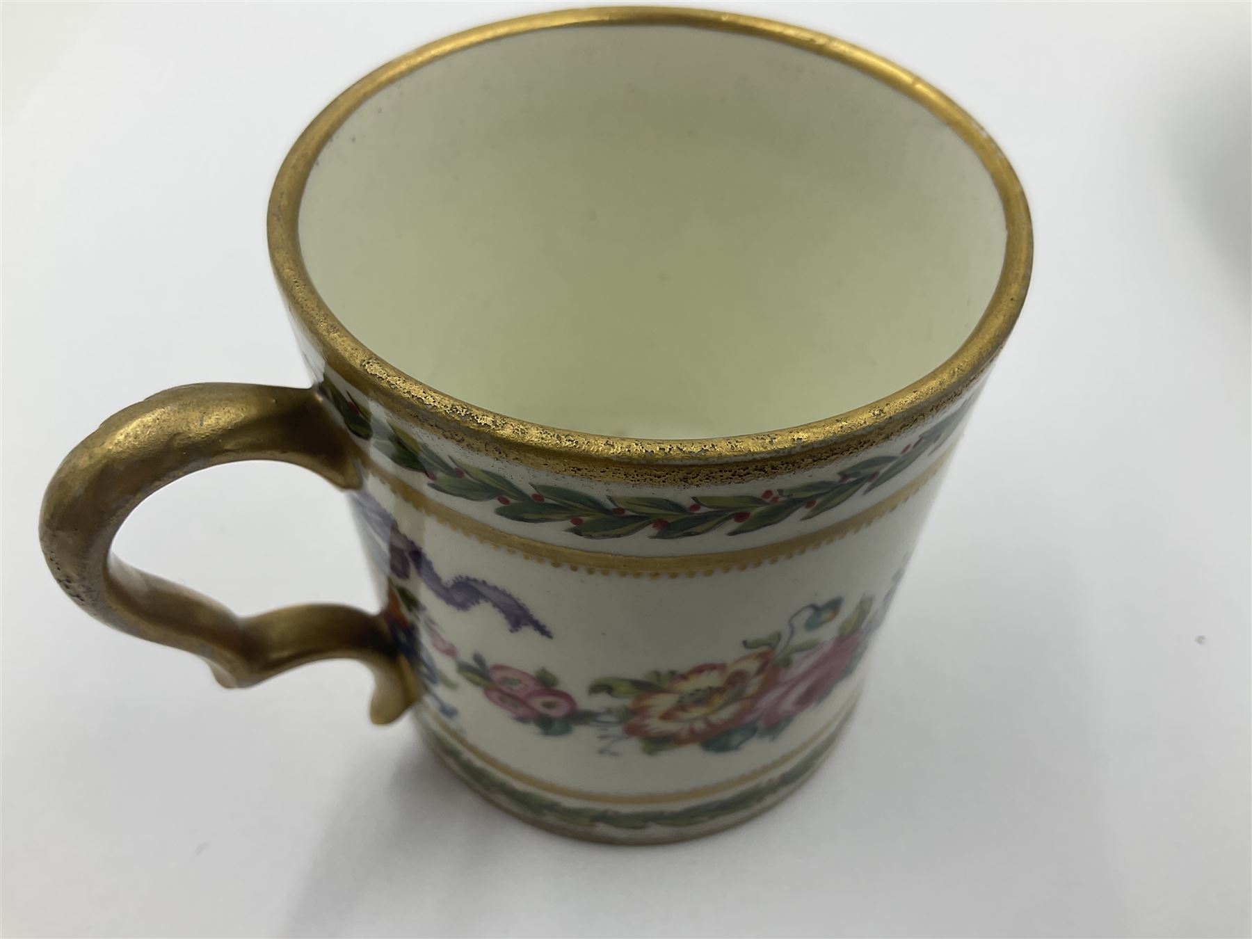 Sevres soft paste porcelain coffee can and saucer with date code for 1780 - Image 15 of 18