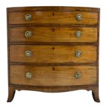 George III inlaid mahogany bow-front chest