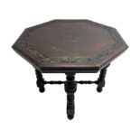 Late Victorian carved oak centre table