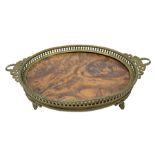 Twin handled galleried card tray