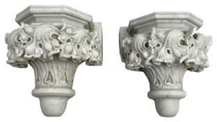 Pair of 19th century Classical Revival marble wall brackets