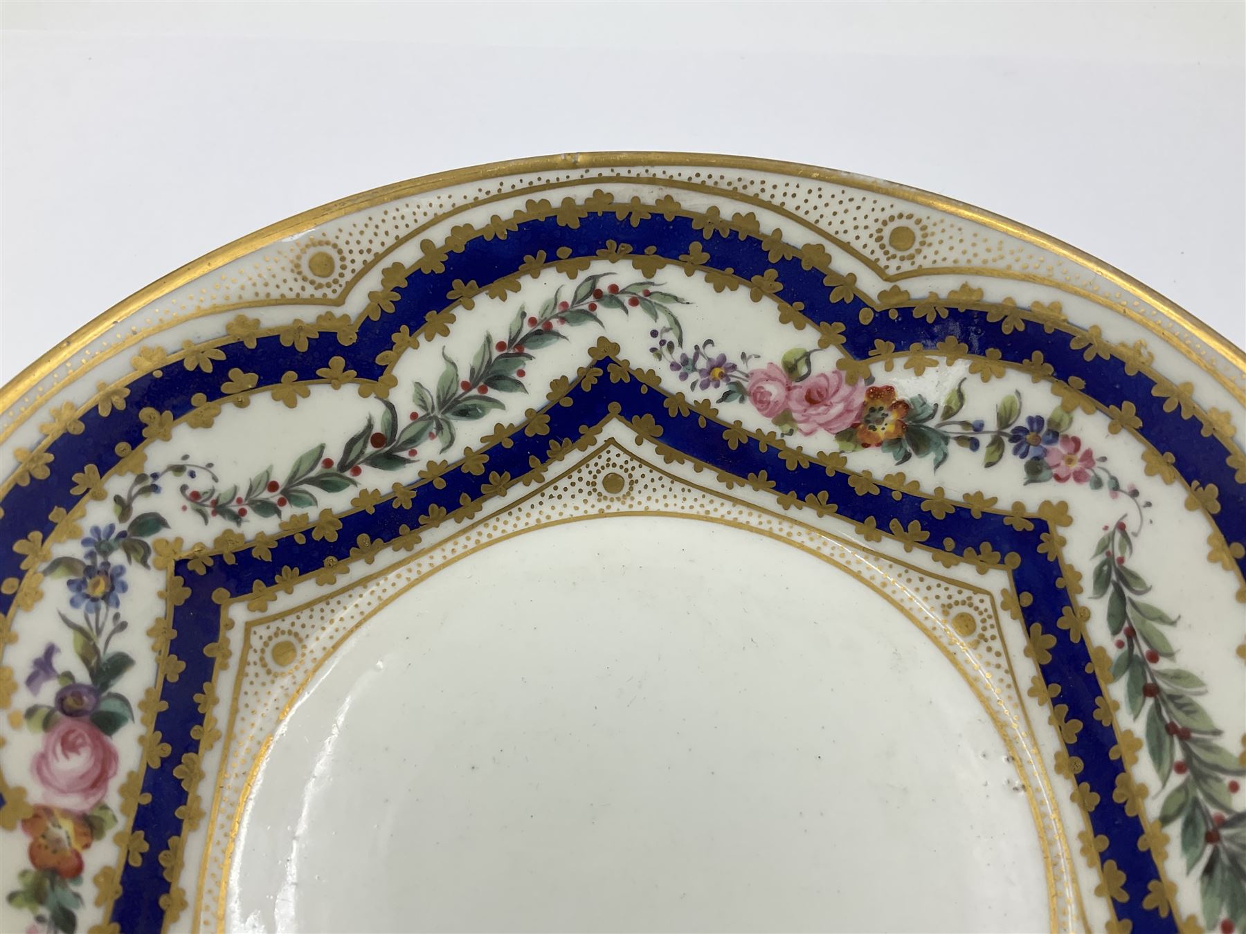 Sevres soft paste porcelain coffee can and saucer with date code for 1767 - Image 4 of 16