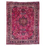 North East Persian Meshed fuschia ground carpet