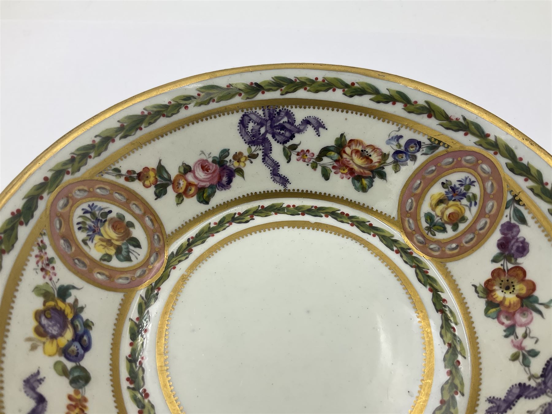Sevres soft paste porcelain coffee can and saucer with date code for 1780 - Image 5 of 18
