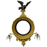 Regency gilt framed convex wall mirror