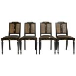 Set of four early 20th century dining chairs