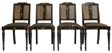 Set of four early 20th century dining chairs