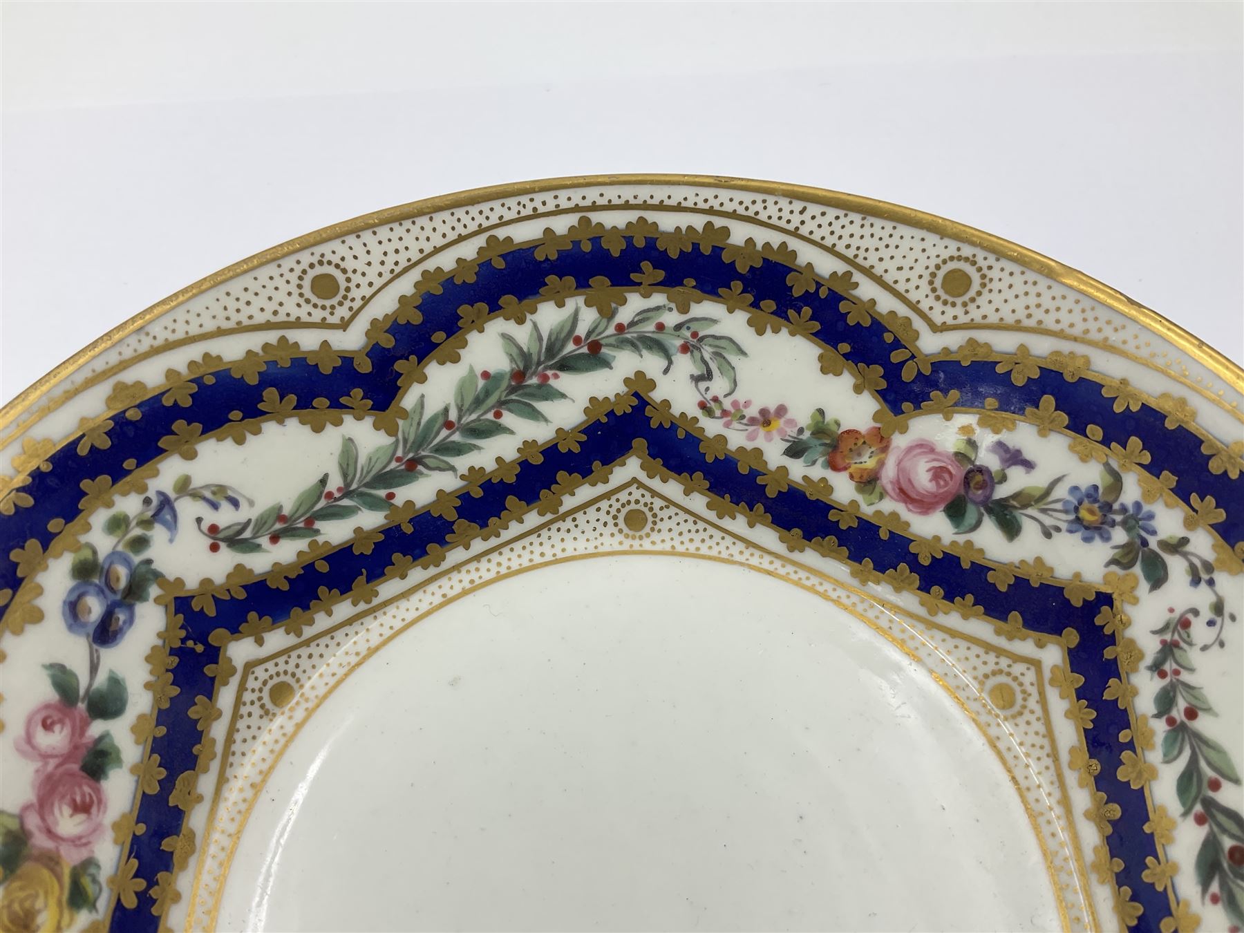 Sevres soft paste porcelain coffee can and saucer with date code for 1767 - Image 3 of 16