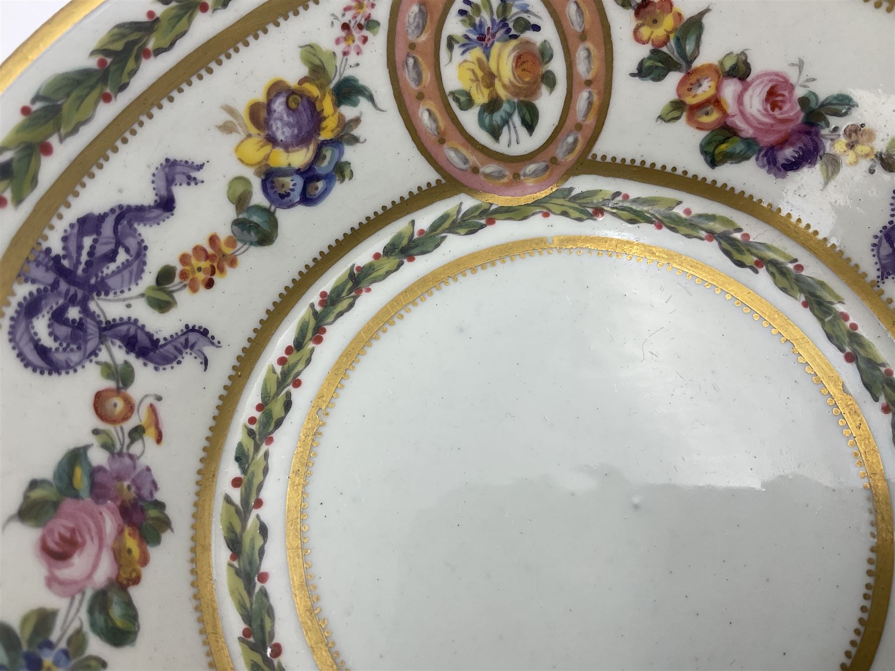 Sevres soft paste porcelain coffee can and saucer with date code for 1780 - Image 8 of 18