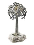 Modern silver and silver-gilt model of a partridge in a pear tree