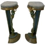 Pair of 20th century French Empire design corner torcheres or lampstands