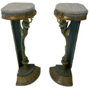 Pair of 20th century French Empire design corner torcheres or lampstands