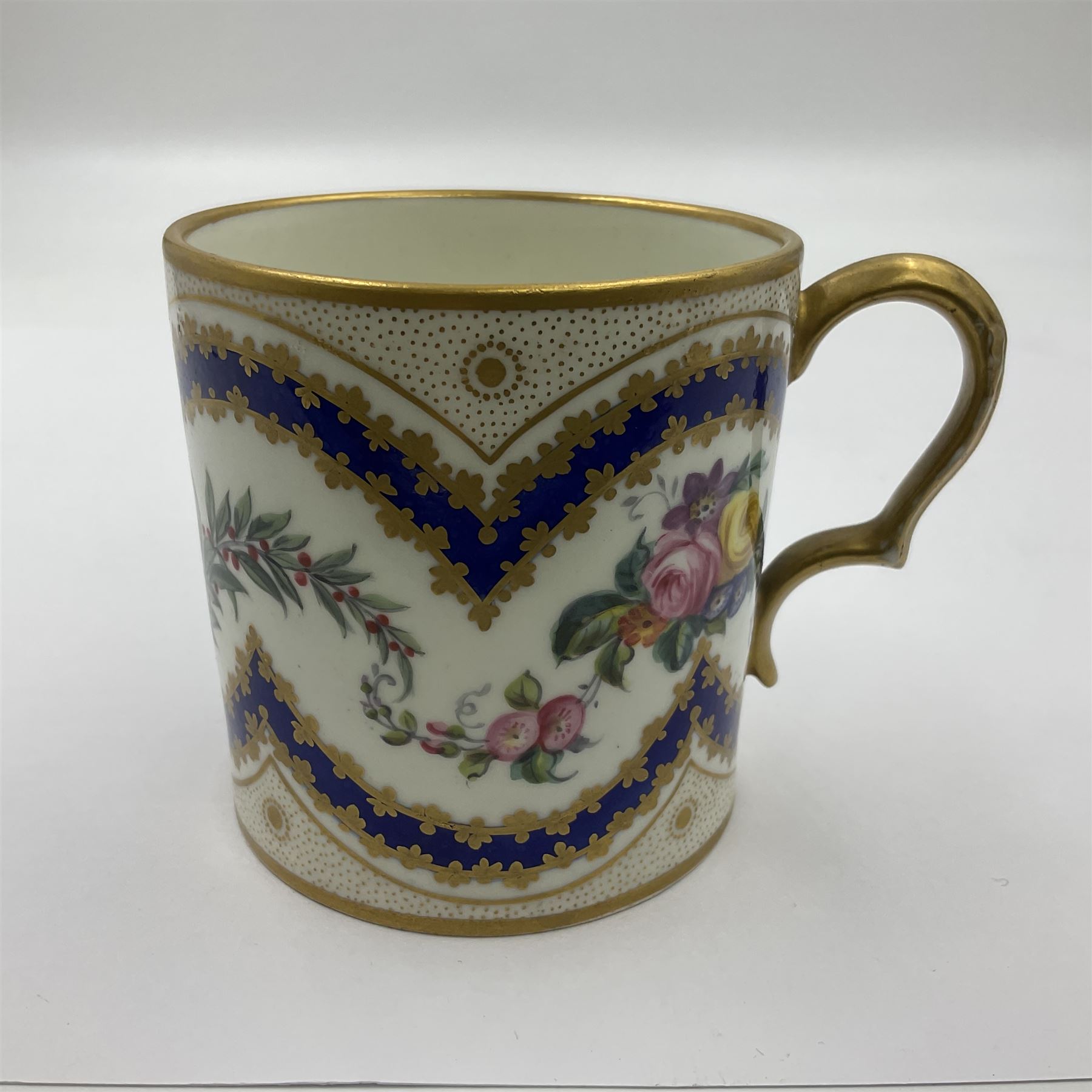 Sevres soft paste porcelain coffee can and saucer with date code for 1767 - Image 9 of 16