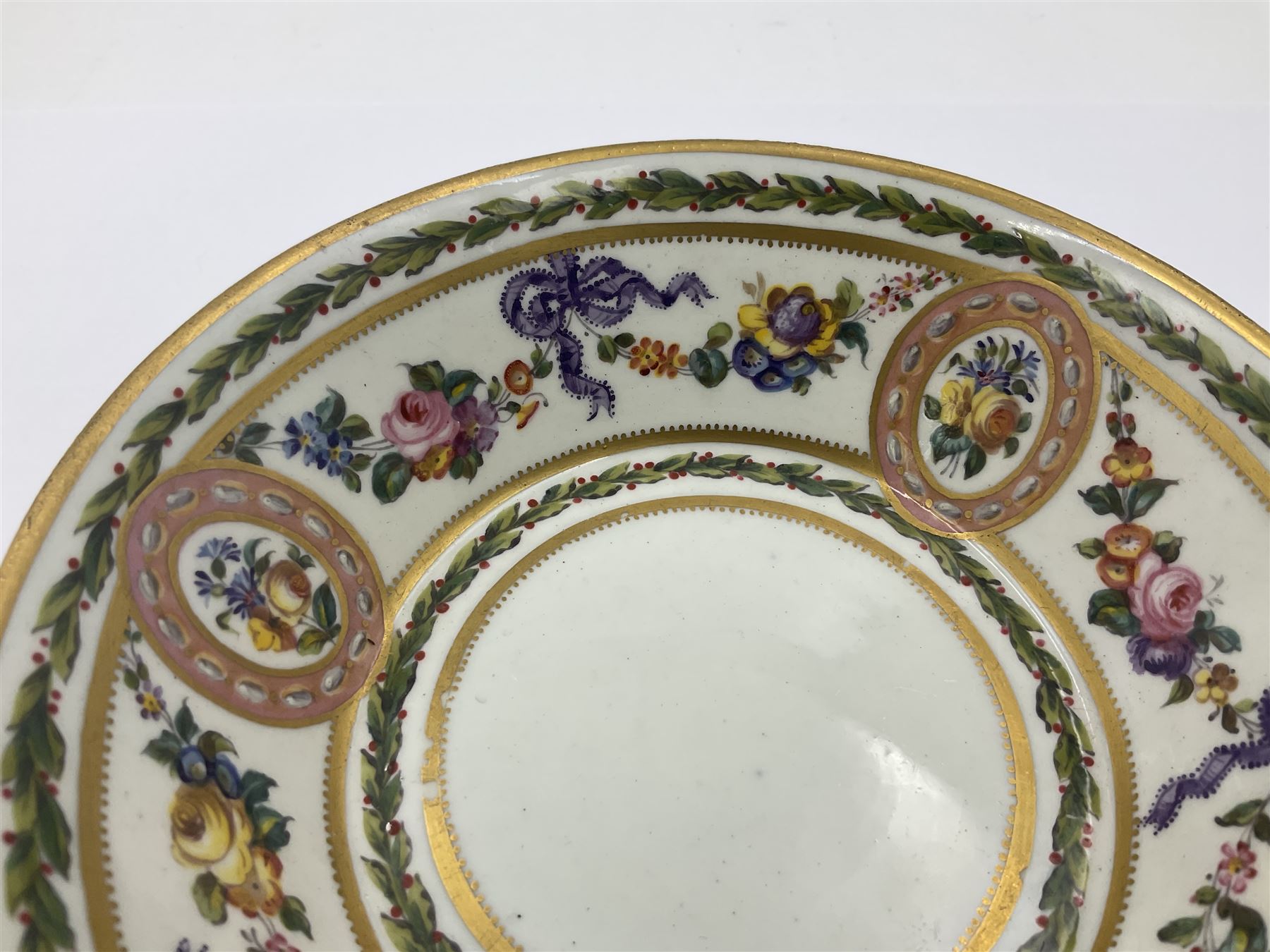 Sevres soft paste porcelain coffee can and saucer with date code for 1780 - Image 4 of 18