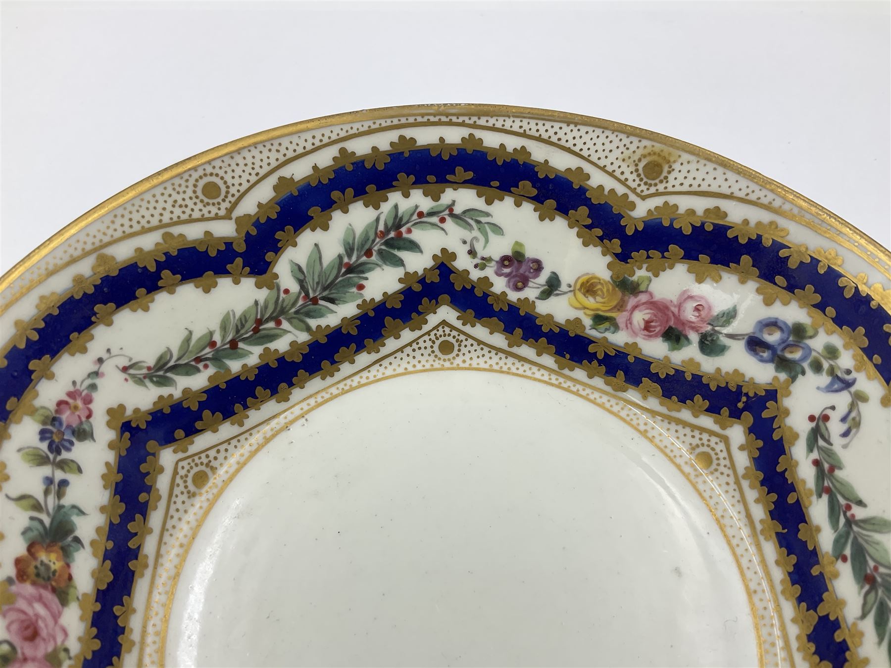 Sevres soft paste porcelain coffee can and saucer with date code for 1767 - Image 5 of 16