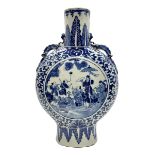 19th century Chinese blue and white moon flask vase