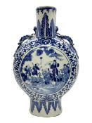 19th century Chinese blue and white moon flask vase