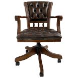 Georgian design stained beech swivel desk chair
