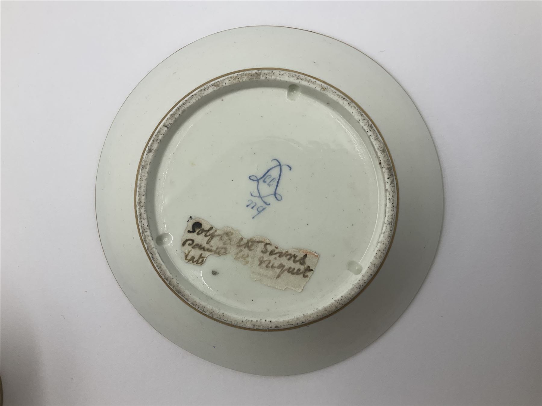 Sevres soft paste porcelain coffee can and saucer with date code for 1780 - Image 9 of 18