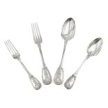 George IV Scottish silver Kings pattern cutlery for six place settings