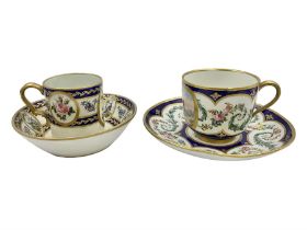 19th Sevres style porcelain cup and saucer