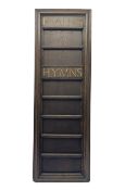 Early 20th century oak ecclesiastical church psalms and hymns board
