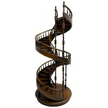 Miniature fruitwood spiral staircase