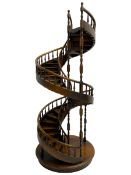 Miniature fruitwood spiral staircase