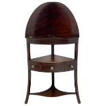 George III mahogany bow-front corner washstand